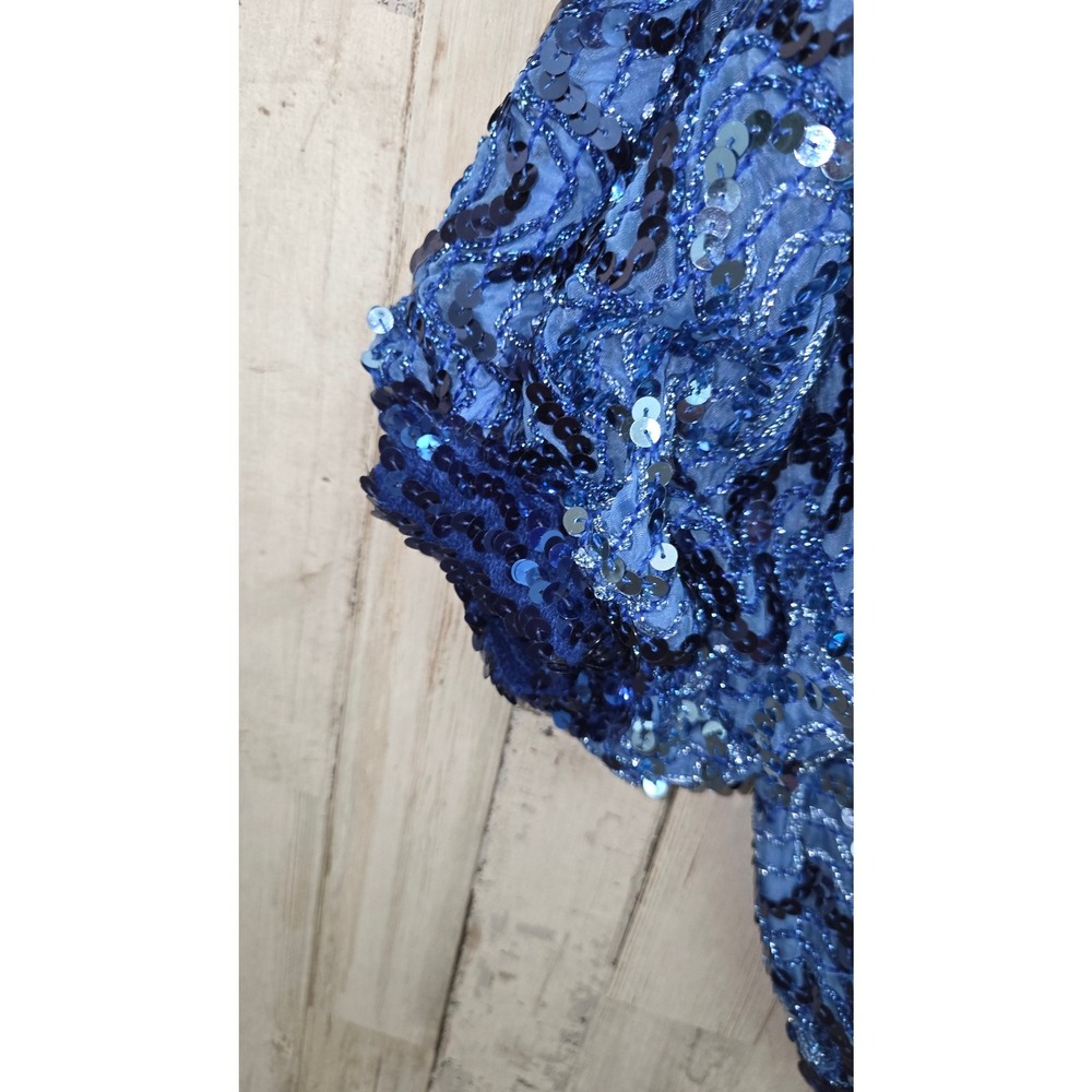 VTG Joy Stevens California S Sequin Bling Top Blouse Formal Occasion - Picture 4 of 9